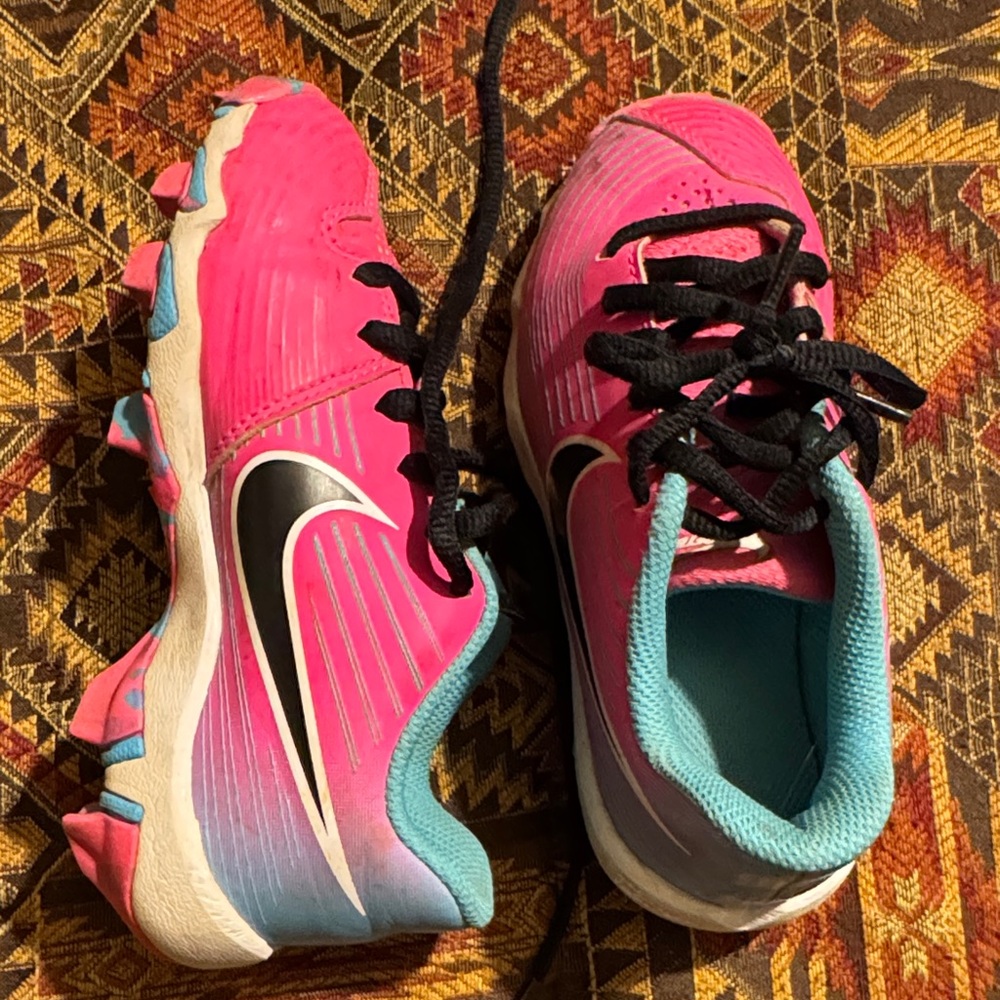 Nike Kids Pink and Teal cleats